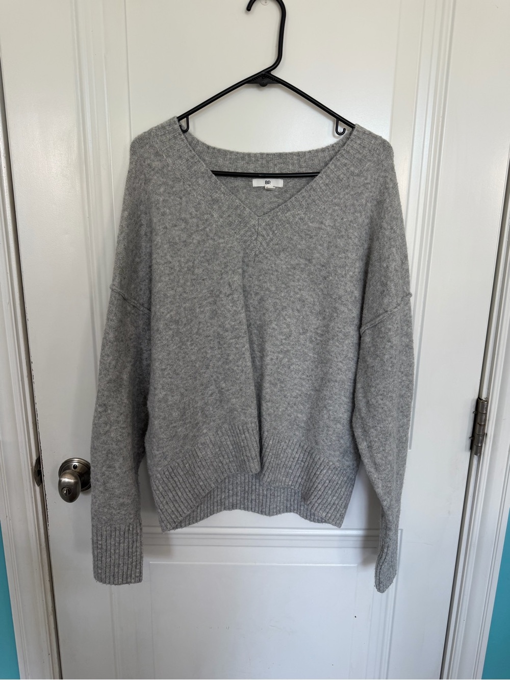 Cozy V-Neck Gray Women's Sweater